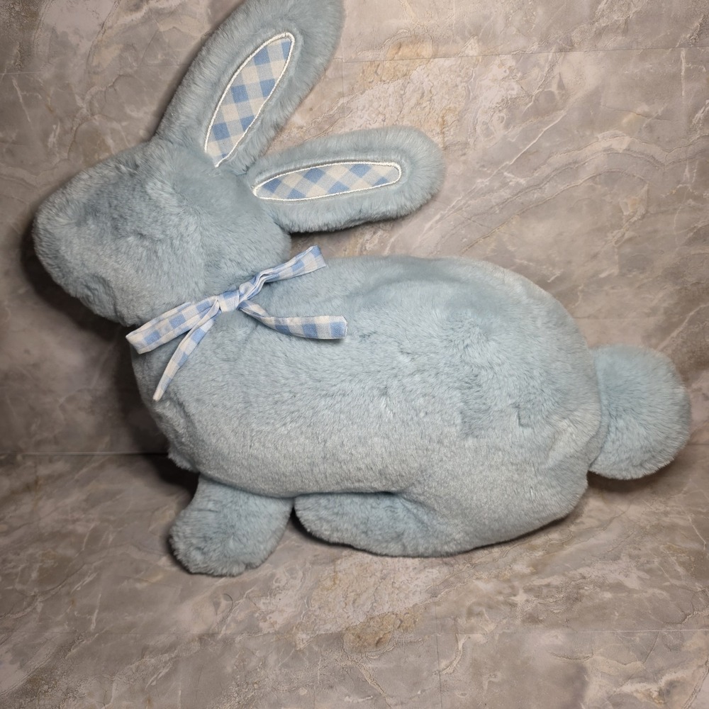 Cupcakes and Cashmere Easter Bunny Rabbit Pastel Blue Plush Pillow